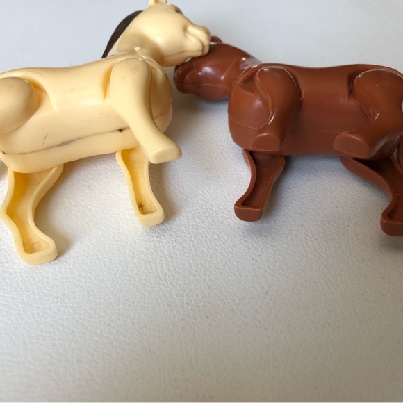 Vintage MACAU Horse Figures Toy Farm Animal Moveable Legs Tail Tan & Brown 3” - Picture 7 of 12